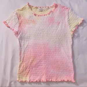 Y2k Strawberry Sherbet Pink Yellow Lettuce Top S